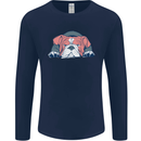 Dogs English Bulldog Mens Long Sleeve T-Shirt Navy Blue