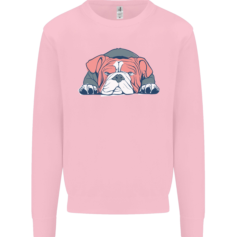 Dogs English Bulldog Mens Sweatshirt Jumper Light Pink