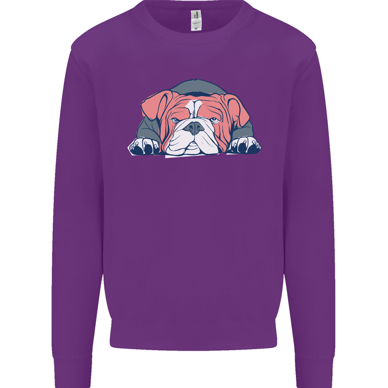 Dogs English Bulldog Mens Sweatshirt Jumper Purple