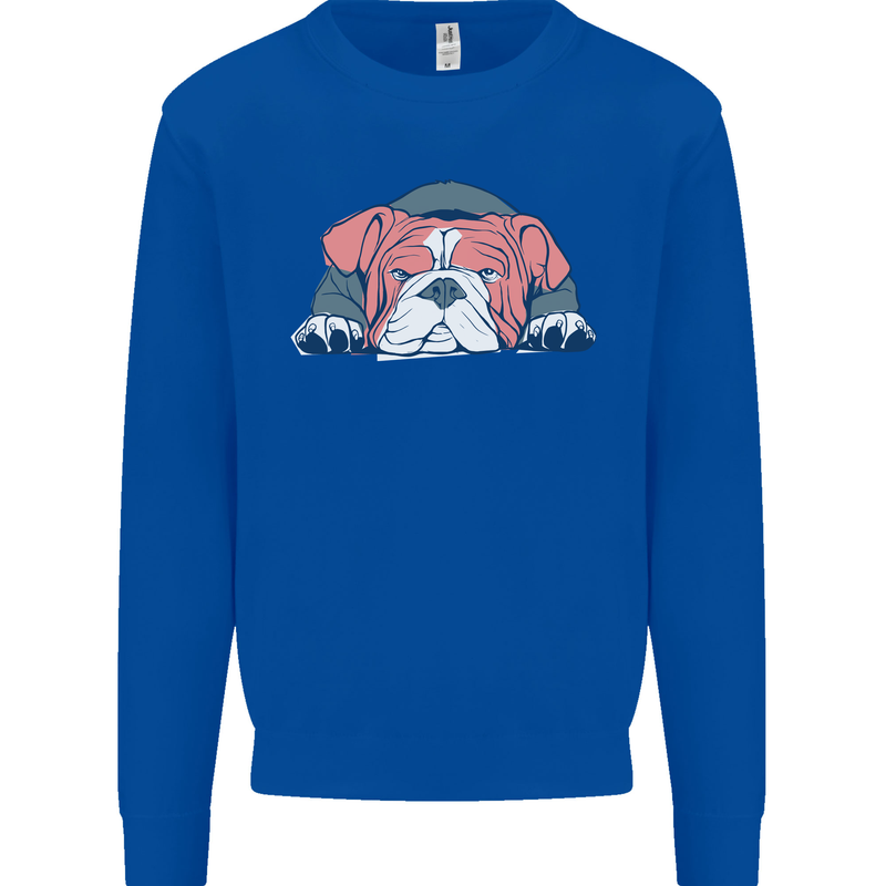 Dogs English Bulldog Mens Sweatshirt Jumper Royal Blue