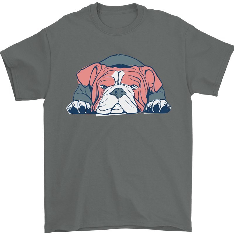 Dogs English Bulldog Mens T-Shirt Cotton Gildan Charcoal
