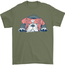 Dogs English Bulldog Mens T-Shirt Cotton Gildan Military Green