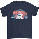 Dogs English Bulldog Mens T-Shirt Cotton Gildan Navy Blue
