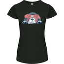 Dogs English Bulldog Womens Petite Cut T-Shirt Black