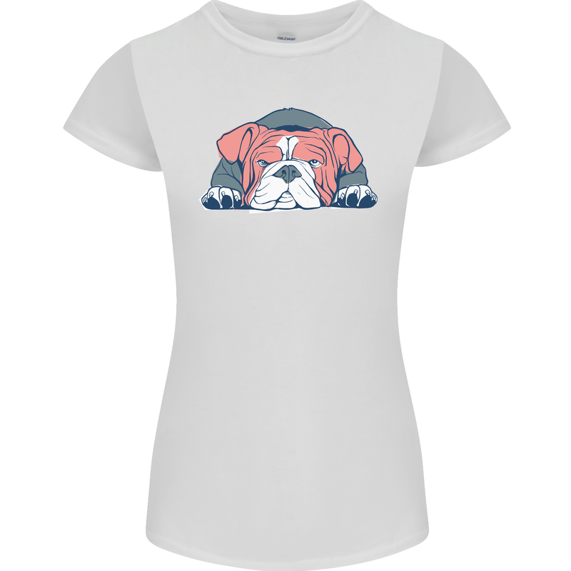 Dogs English Bulldog Womens Petite Cut T-Shirt White