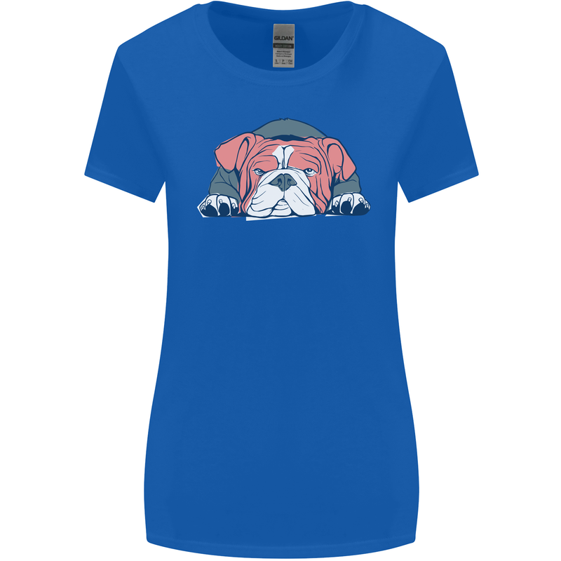 Dogs English Bulldog Womens Wider Cut T-Shirt Royal Blue