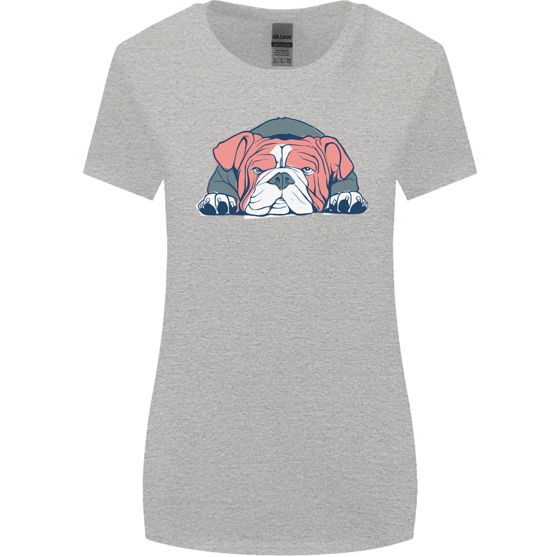 Dogs English Bulldog Womens Wider Cut T-Shirt Sports Grey