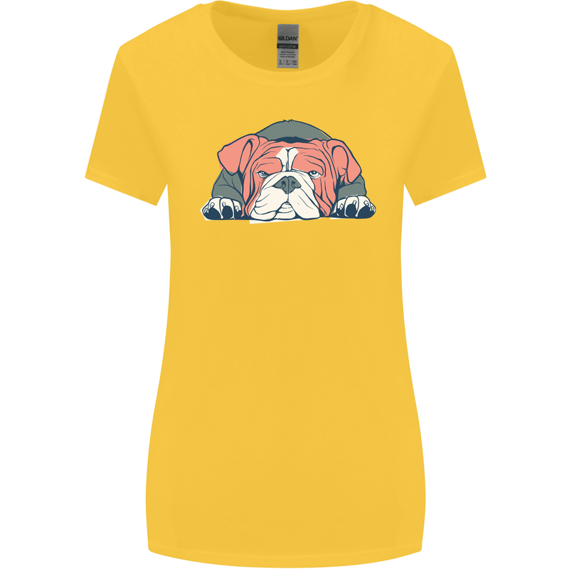 Dogs English Bulldog Womens Wider Cut T-Shirt Yellow