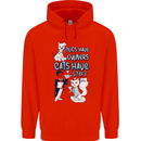 Dogs Have Owners Cats Have Staff Funny Childrens Kids Hoodie Bright Red