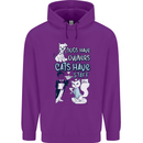 Dogs Have Owners Cats Have Staff Funny Childrens Kids Hoodie Purple
