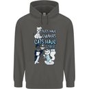 Dogs Have Owners Cats Have Staff Funny Childrens Kids Hoodie Storm Grey