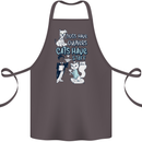 Dogs Have Owners Cats Have Staff Funny Cotton Apron 100% Organic Dark Grey