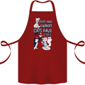 Dogs Have Owners Cats Have Staff Funny Cotton Apron 100% Organic Maroon
