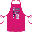 Dogs Have Owners Cats Have Staff Funny Cotton Apron 100% Organic Pink