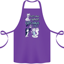 Dogs Have Owners Cats Have Staff Funny Cotton Apron 100% Organic Purple