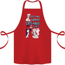 Dogs Have Owners Cats Have Staff Funny Cotton Apron 100% Organic Red