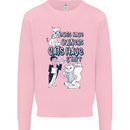 Dogs Have Owners Cats Have Staff Funny Kids Sweatshirt Jumper Light Pink