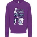 Dogs Have Owners Cats Have Staff Funny Kids Sweatshirt Jumper Purple