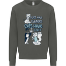 Dogs Have Owners Cats Have Staff Funny Kids Sweatshirt Jumper Storm Grey