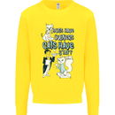Dogs Have Owners Cats Have Staff Funny Kids Sweatshirt Jumper Yellow