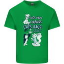 Dogs Have Owners Cats Have Staff Funny Kids T-Shirt Childrens Irish Green