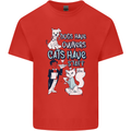 Dogs Have Owners Cats Have Staff Funny Kids T-Shirt Childrens Red