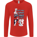 Dogs Have Owners Cats Have Staff Funny Mens Long Sleeve T-Shirt Red