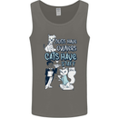 Dogs Have Owners Cats Have Staff Funny Mens Vest Tank Top Charcoal