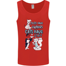 Dogs Have Owners Cats Have Staff Funny Mens Vest Tank Top Red
