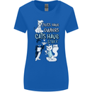 Dogs Have Owners Cats Have Staff Funny Womens Wider Cut T-Shirt Royal Blue