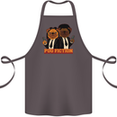 Dogs Pug Fiction Funny Movie Parody Cotton Apron 100% Organic Dark Grey