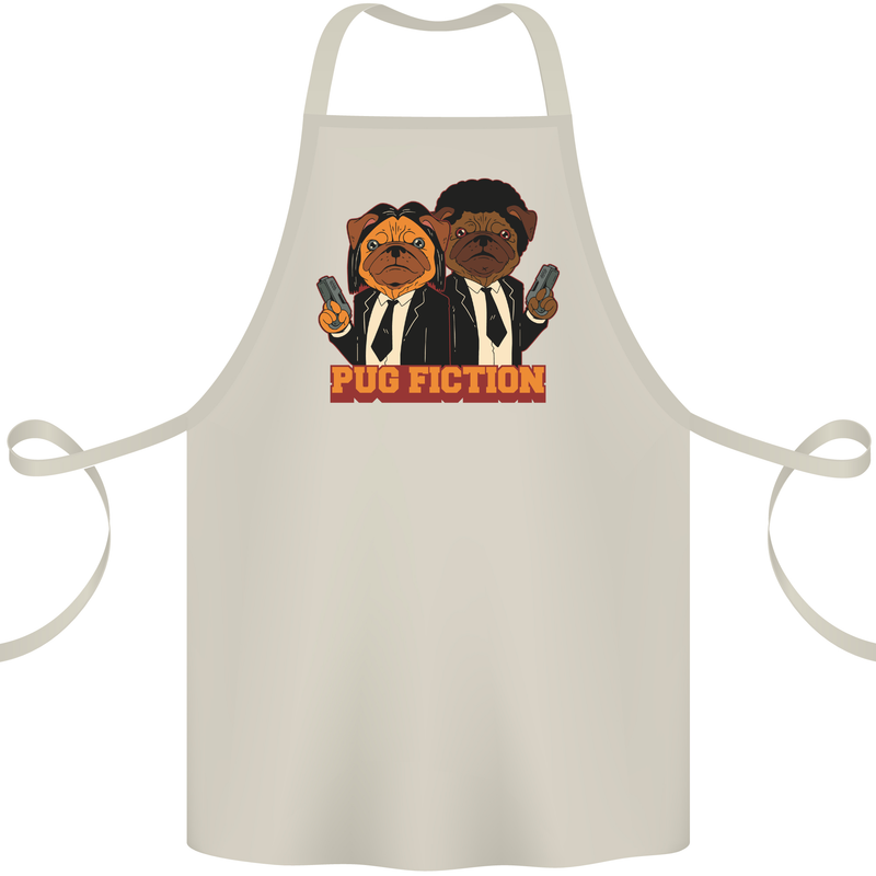 Dogs Pug Fiction Funny Movie Parody Cotton Apron 100% Organic Natural