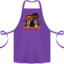 Dogs Pug Fiction Funny Movie Parody Cotton Apron 100% Organic Purple