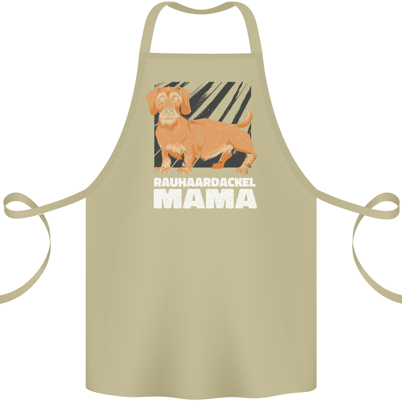 Dogs Rauhaardackel Mama Cotton Apron 100% Organic Khaki