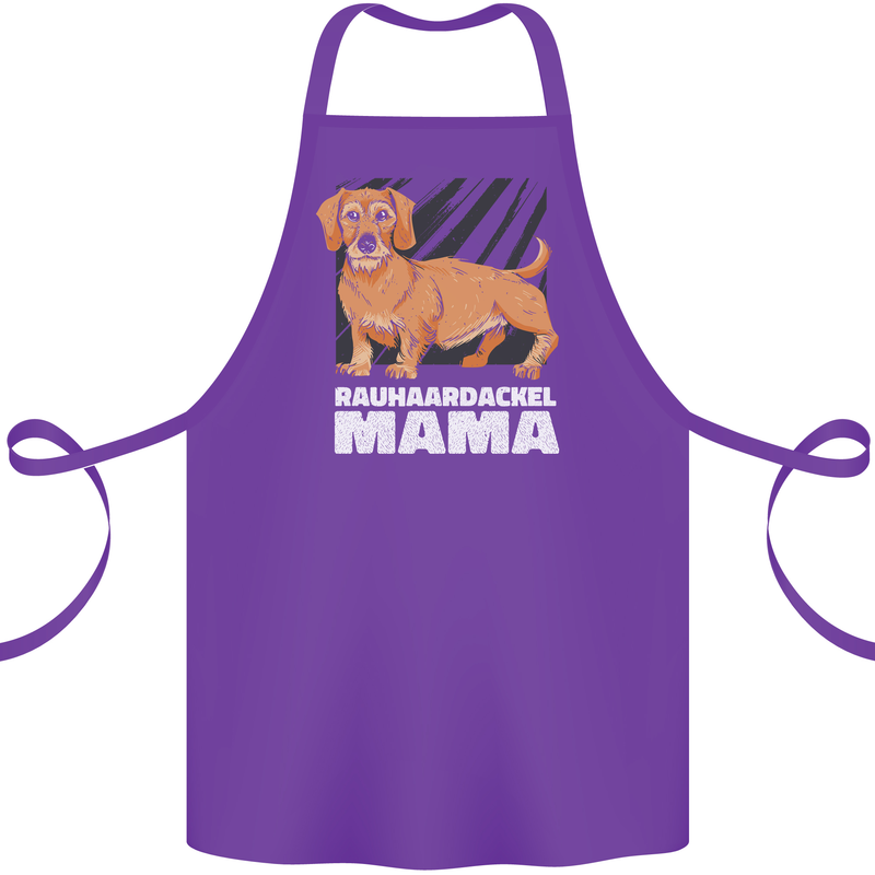 Dogs Rauhaardackel Mama Cotton Apron 100% Organic Purple