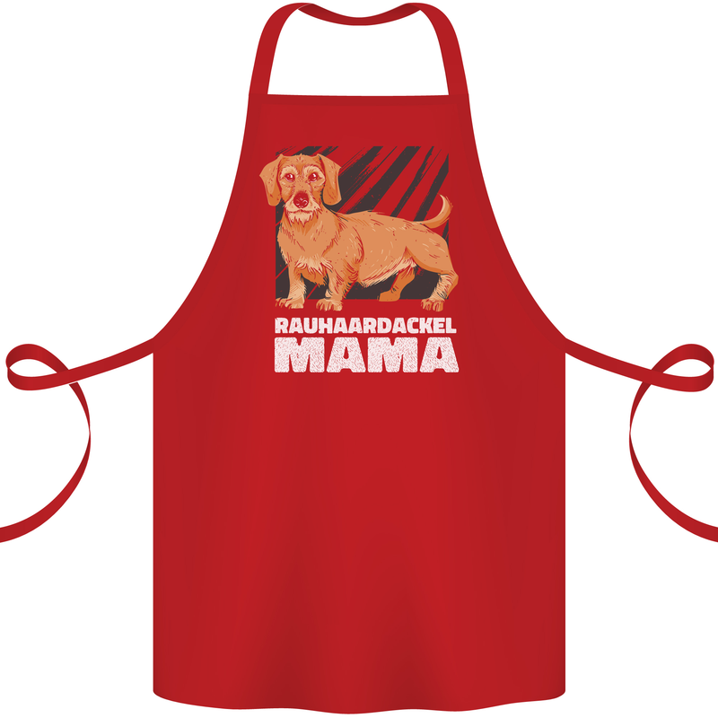 Dogs Rauhaardackel Mama Cotton Apron 100% Organic Red