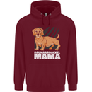 Dogs Rauhaardackel Mama Mens 80% Cotton Hoodie Maroon