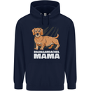 Dogs Rauhaardackel Mama Mens 80% Cotton Hoodie Navy Blue