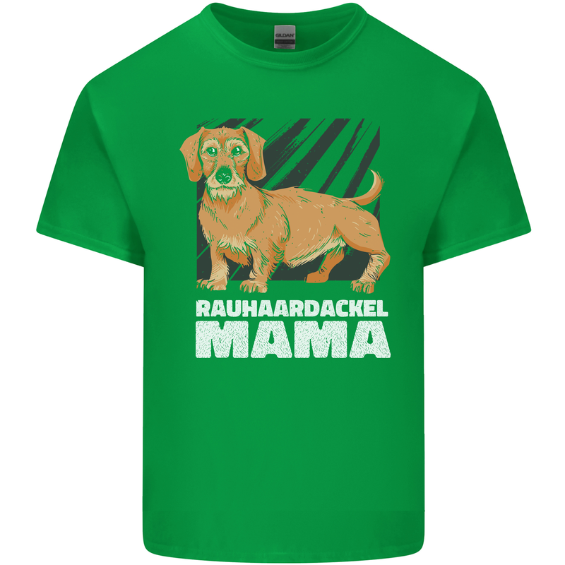 Dogs Rauhaardackel Mama Mens Cotton T-Shirt Tee Top Irish Green