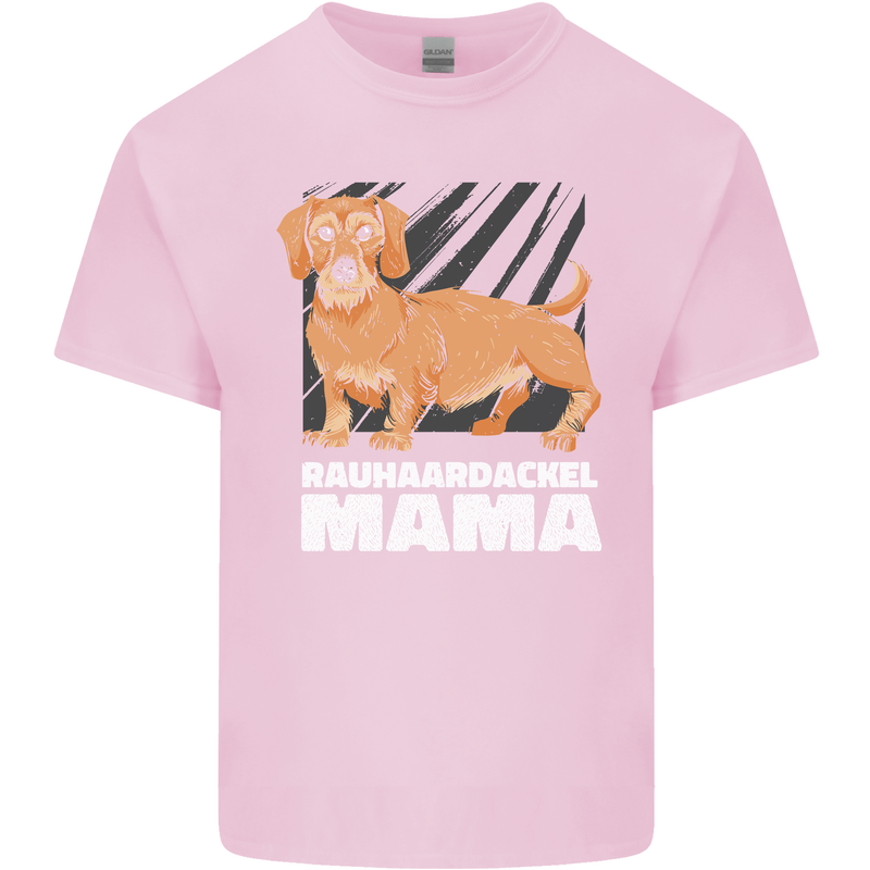 Dogs Rauhaardackel Mama Mens Cotton T-Shirt Tee Top Light Pink