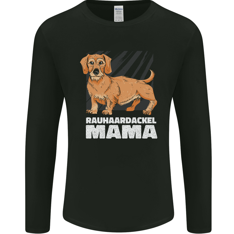Dogs Rauhaardackel Mama Mens Long Sleeve T-Shirt Black
