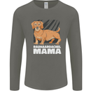 Dogs Rauhaardackel Mama Mens Long Sleeve T-Shirt Charcoal
