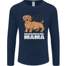 Dogs Rauhaardackel Mama Mens Long Sleeve T-Shirt Navy Blue