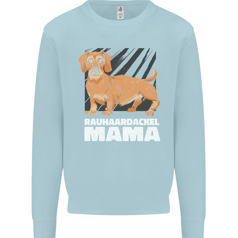 Dogs Rauhaardackel Mama Mens Sweatshirt Jumper Light Blue
