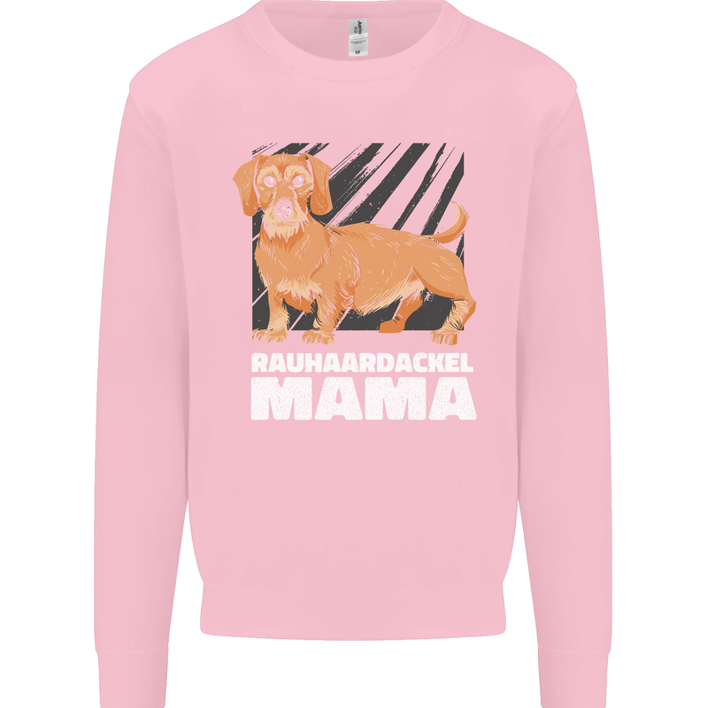 Dogs Rauhaardackel Mama Mens Sweatshirt Jumper Light Pink