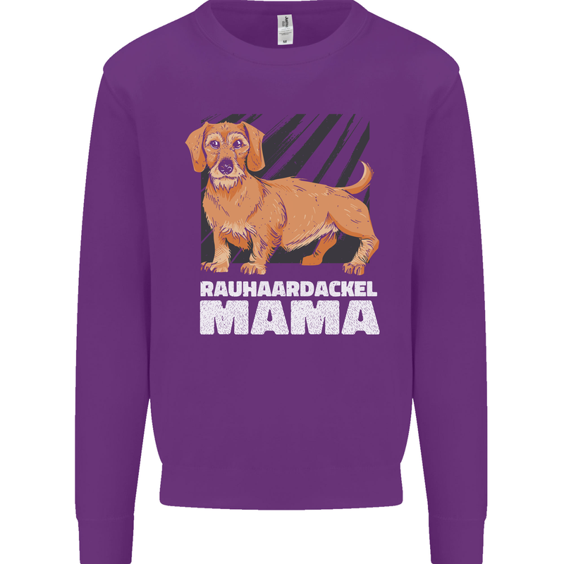 Dogs Rauhaardackel Mama Mens Sweatshirt Jumper Purple