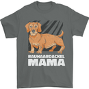 Dogs Rauhaardackel Mama Mens T-Shirt Cotton Gildan Charcoal