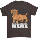 Dogs Rauhaardackel Mama Mens T-Shirt Cotton Gildan Dark Chocolate