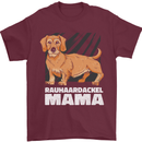 Dogs Rauhaardackel Mama Mens T-Shirt Cotton Gildan Maroon