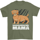 Dogs Rauhaardackel Mama Mens T-Shirt Cotton Gildan Military Green